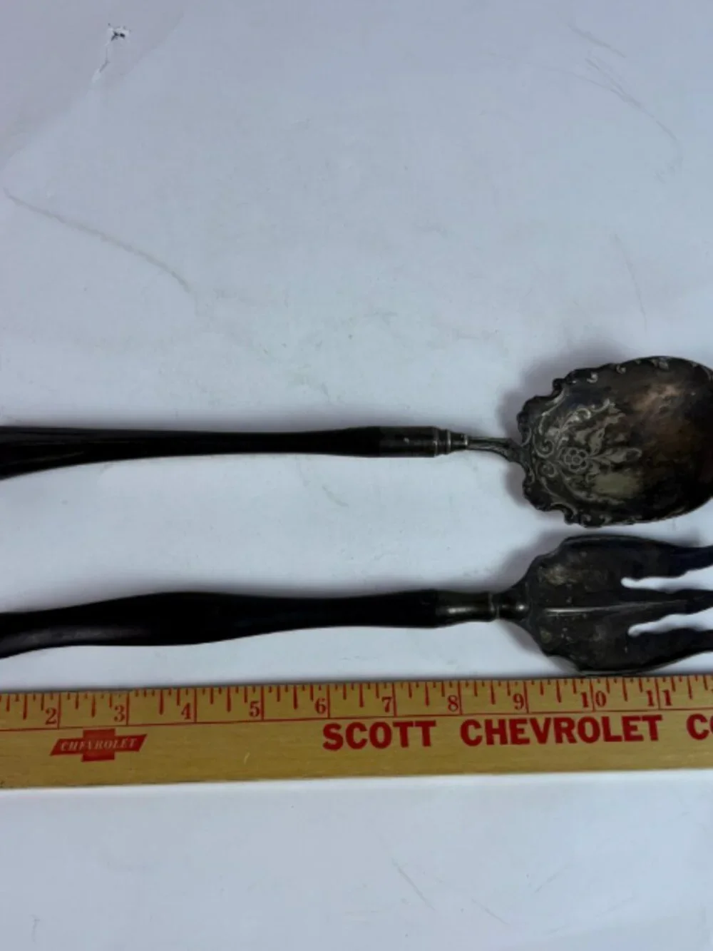 Vintage Silver Plate Salad Serving Spoon and Fork Set Meriden Britannia Company